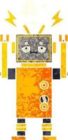 retro illustration style cartoon malfunctioning robot vector