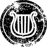 icono angustiado del arpa del instrumento musical vector
