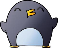 gradient cartoon cute kawaii happy penguin vector