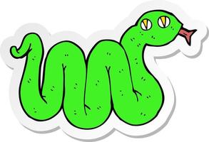 sticker of a funny cartoon snake vector