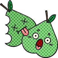 comic book style cartoon green pear vector