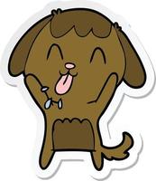 sticker of a cute cartoon dog vector