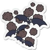 sticker of a cartoon vampire bats vector