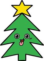 cute cartoon christmas tree vector