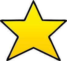 gradient shaded cartoon gold star vector