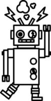 icono de robot que funciona mal vector