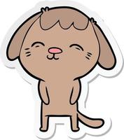 sticker of a happy cartoon dog vector