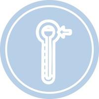 high temperature circular icon vector