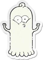 distressed sticker of a cartoon ghost vector