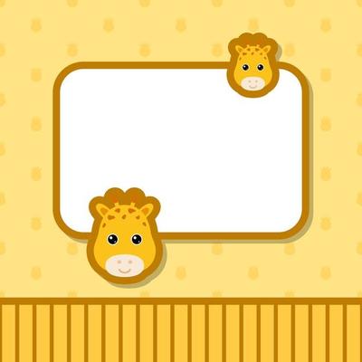 Greeting card template with Giraffe
