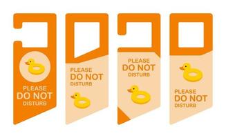 Hotel hanger sign with Inflatable Duck vector