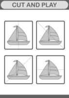 Cut and play with Sailboat vector