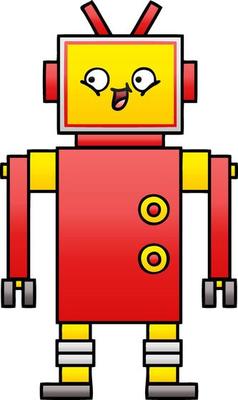 gradient shaded cartoon robot