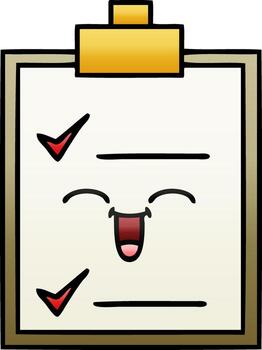 gradient shaded cartoon check list vector