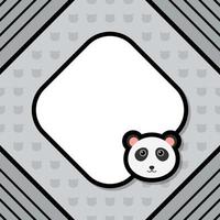 Greeting card template with Panda vector