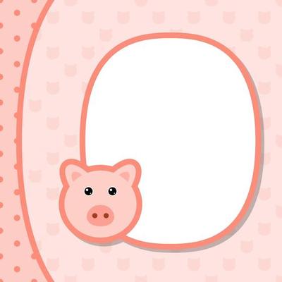 Greeting card template with Pig