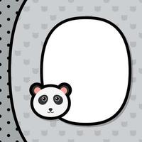 Greeting card template with Panda vector