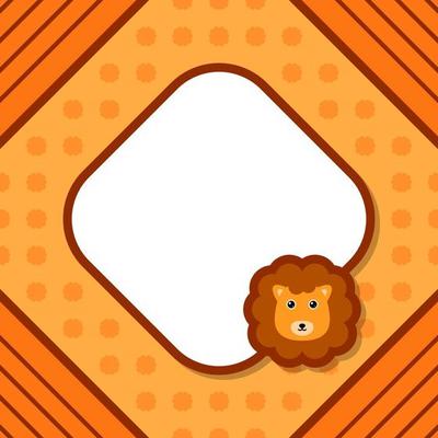 Greeting card template with Lion