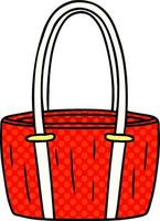 cartoon doodle of a red big bag vector