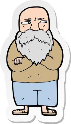 sticker of a cartoon old man