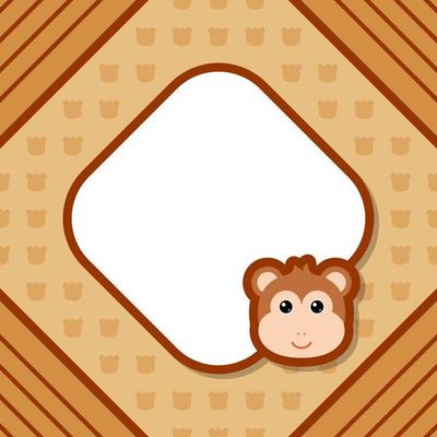 Greeting card template with Monkey