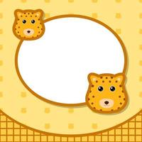 Greeting card template with Leopard vector