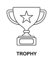 Coloring page with Trophy for kids vector