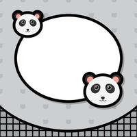 Greeting card template with Panda vector