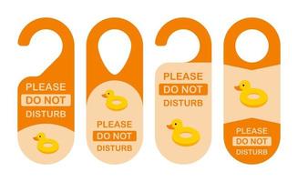 Hotel hanger sign with Inflatable Duck vector