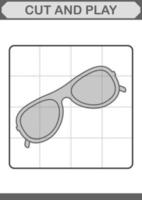 Cut and play with Glasses vector