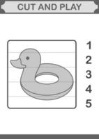 Cut and play with Inflatable Duck vector