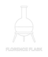 Florence Flask tracing worksheet for kids vector