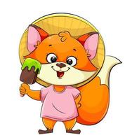 Cheerful foxy cartoon character vector