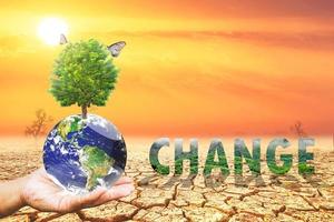 concept of global warming and climate environment change photo