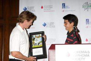 LOS ANGELES, APR 14 -  Jack Wagner, Quinten Lepak at the Jack Wagner Anuual Golf Tournament benefitting LLS at Lakeside Golf Course on April 14, 2014 in Burbank, CA photo