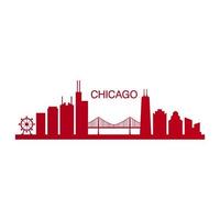 Chicago skyline illustrated vector