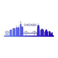 Chicago skyline illustrated vector