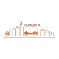 Chicago skyline illustrated vector