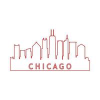 Chicago skyline illustrated vector