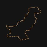 mapa ilustrado de pakistán vector