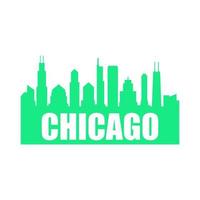 Chicago skyline illustrated vector