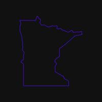 Minnesota map illustrated vector