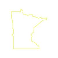 Minnesota map illustrated vector