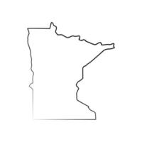 Minnesota map illustrated vector