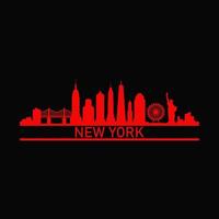 horizonte de nueva york ilustrado vector