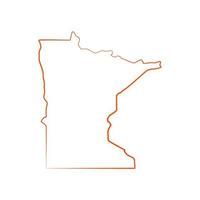 Minnesota map illustrated vector