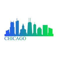 Chicago skyline illustrated vector