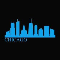 Chicago skyline illustrated vector