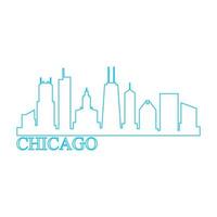 Chicago skyline illustrated vector