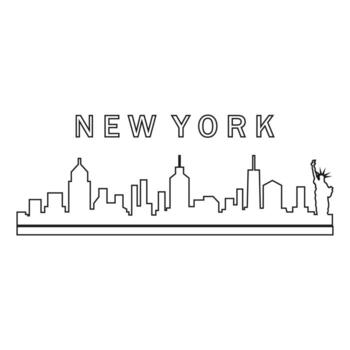 New york skyline illustrated vector